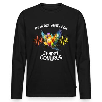 Gelbkopfsittich Herzlinie - Männer Premium Bio Langarmshirt - Schwarz - Vorne - Nico (187cm)