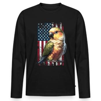 Jenday Conure Perruche à tête jaune des États-Unis - T-shirt manches longues Premium bio Homme - noir - Devant - Nico (187cm)