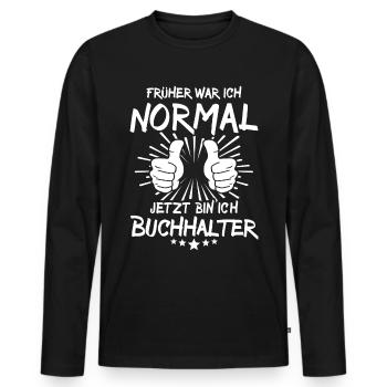 Buchhalter - Männer Premium Bio Langarmshirt - Schwarz - Vorne - Nico (187cm)