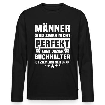 Buchhalter - Männer Premium Bio Langarmshirt - Schwarz - Vorne - Nico (187cm)