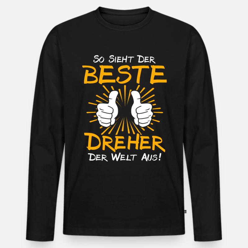Dreher Geschenkidee - Männer Premium Bio Langarmshirt - Schwarz