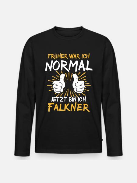 Falkner Spruch - Männer Premium Bio Langarmshirt - Schwarz