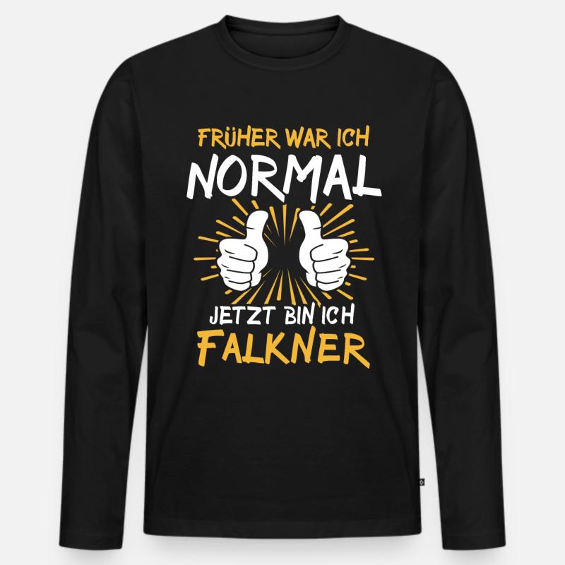 Falkner Spruch - Männer Premium Bio Langarmshirt - Schwarz