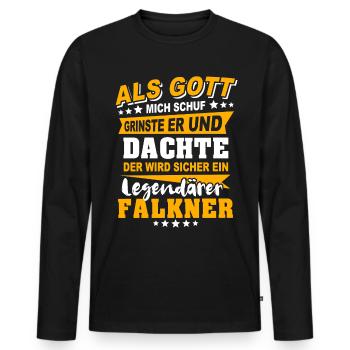 Falkner Sprüche - Männer Premium Bio Langarmshirt - Schwarz - Vorne - Nico (187cm)