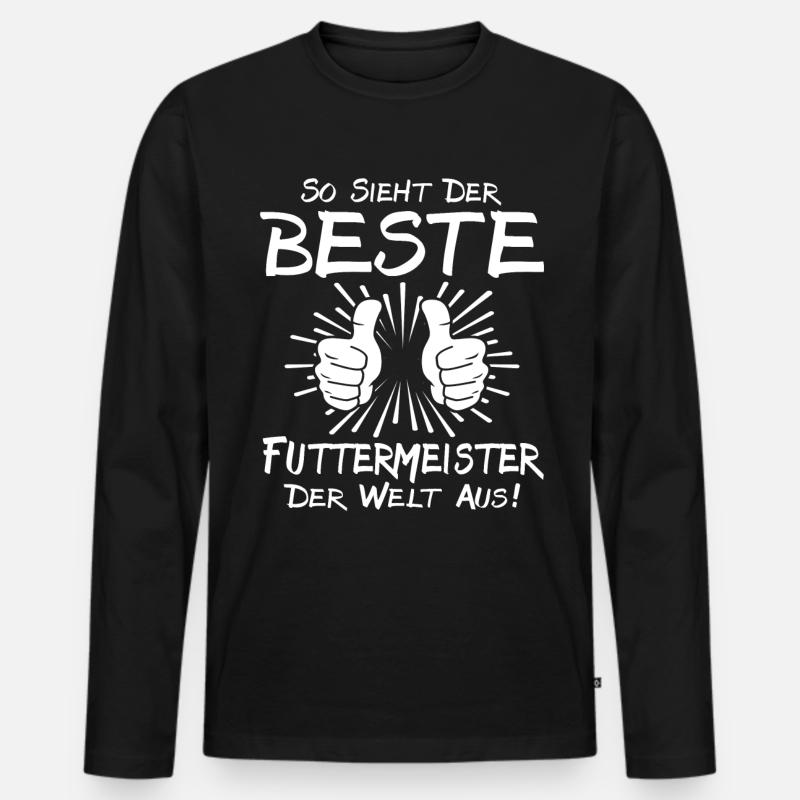 Bester Futtermeister - Männer Premium Bio Langarmshirt - Schwarz