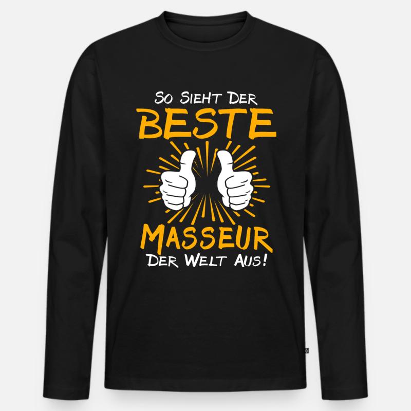 Masseur Geschenkidee - Männer Premium Bio Langarmshirt - Schwarz
