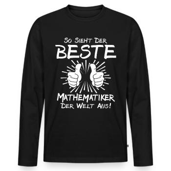 Meilleur mathématicien - T-shirt manches longues Premium bio Homme - noir - Devant - Nico (187cm)