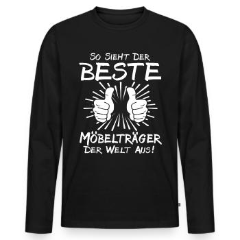 Meilleur transporteur de meubles - T-shirt manches longues Premium bio Homme - noir - Devant - Nico (187cm)