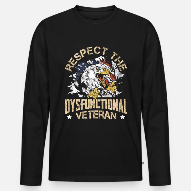 Veteran Medicated Dysfunctional - Männer Premium Bio Langarmshirt - Schwarz