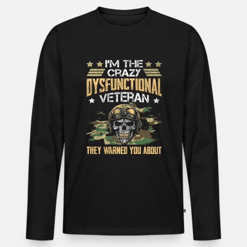 Veteran Medicated Dysfunctional - Männer Premium Bio Langarmshirt - Schwarz
