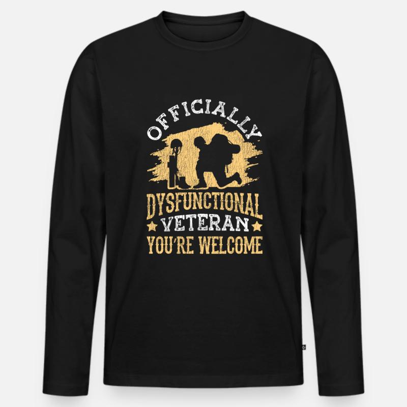 Veteran Medicated Dysfunctional - Männer Premium Bio Langarmshirt - Schwarz