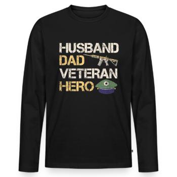 Veteran Medicated Dysfunctional - Männer Premium Bio Langarmshirt - Schwarz - Vorne - Nico (187cm)
