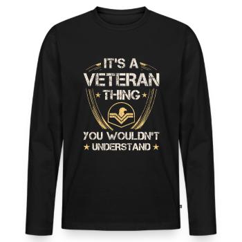 Veteran Medicated Dysfunctional - Männer Premium Bio Langarmshirt - Schwarz - Vorne - Nico (187cm)
