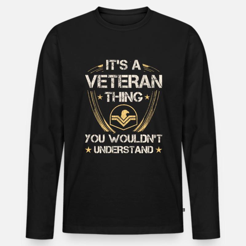 Veteran Medicated Dysfunctional - Männer Premium Bio Langarmshirt - Schwarz