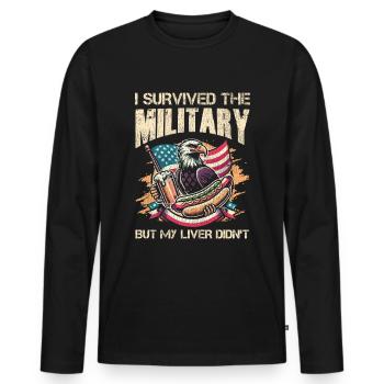 Veteran Medicated Dysfunctional - Männer Premium Bio Langarmshirt - Schwarz - Vorne - Nico (187cm)