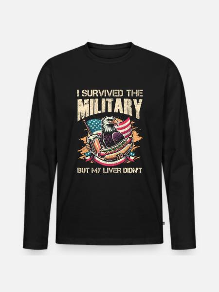 Veteran Medicated Dysfunctional - Männer Premium Bio Langarmshirt - Schwarz