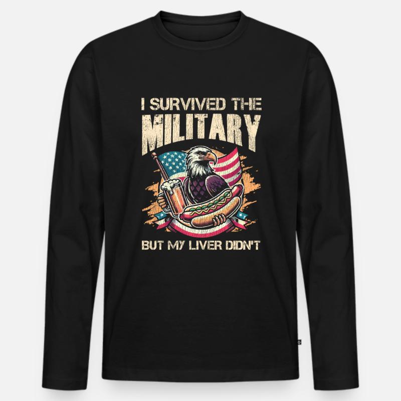 Veteran Medicated Dysfunctional - Men's Premium Organic Long Sleeve Shirt - black