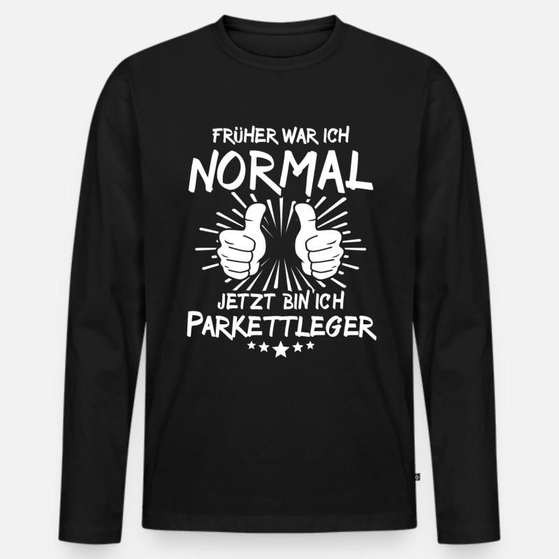 Parkettleger - Männer Premium Bio Langarmshirt - Schwarz