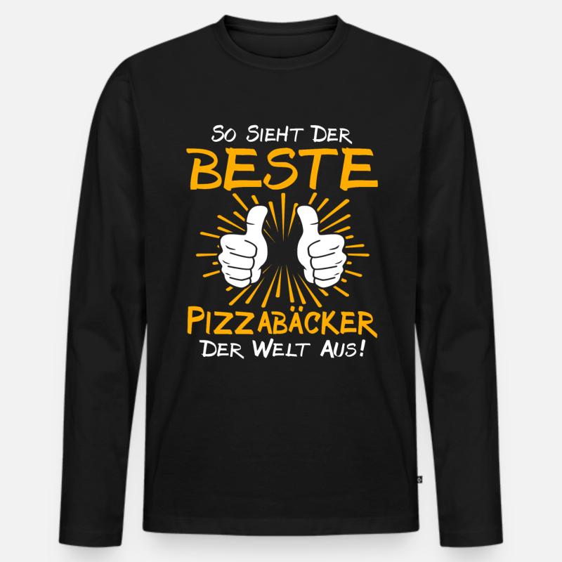 Pizzabäcker Geschenkidee - Männer Premium Bio Langarmshirt - Schwarz