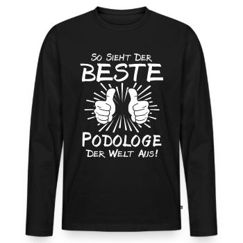 Best Podiatrist - Men's Premium Organic Long Sleeve Shirt - black - Front - Nico (187cm)