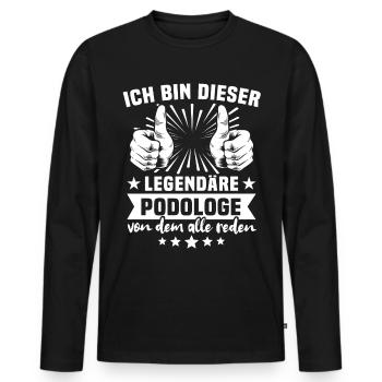 Podiatrist Legend - Men's Premium Organic Long Sleeve Shirt - black - Front - Nico (187cm)