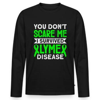 Wear Green Lyme Disease Awareness - Men's Premium Organic Long Sleeve Shirt - black - Front - Nico (187cm)