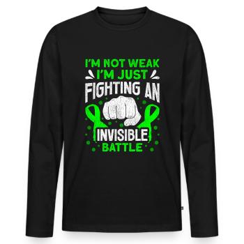 Wear Green Lyme Disease Awareness - Men's Premium Organic Long Sleeve Shirt - black - Front - Nico (187cm)