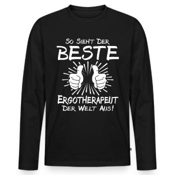 Bester Ergotherapeut - Männer Premium Bio Langarmshirt - Schwarz - Vorne - Nico (187cm)