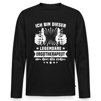 Ergotherapeut Legende - Männer Premium Bio Langarmshirt - Schwarz - Vorne - Nico (187cm)