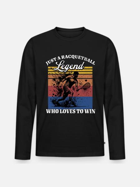 US Racquetball Player - Men's Premium Organic Long Sleeve Shirt - black