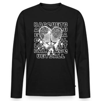 Racquetball - T-shirt manches longues Premium bio Homme - noir - Devant - Nico (187cm)