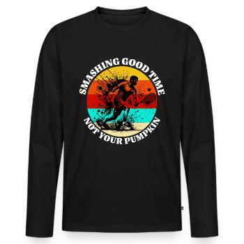 Racquetball Dad - Men's Premium Organic Long Sleeve Shirt - black - Front - Nico (187cm)