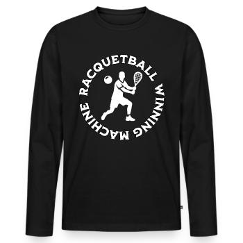 Racquetball Winner - Men's Premium Organic Long Sleeve Shirt - black - Front - Nico (187cm)