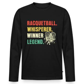 Racquetball Whisperer Légende du racquetball - T-shirt manches longues Premium bio Homme - noir - Devant - Nico (187cm)