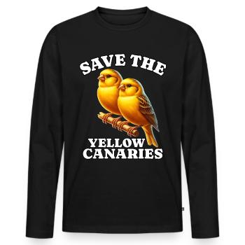 Girlitz à ventre jaune Sauver Canari jaune - T-shirt manches longues Premium bio Homme - noir - Devant - Nico (187cm)