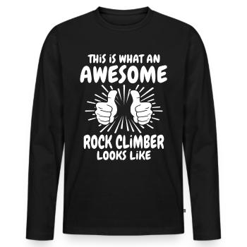 Climber - Men's Premium Organic Long Sleeve Shirt - black - Front - Nico (187cm)