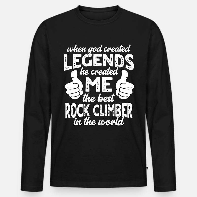 Bester Kletterer Legende - Männer Premium Bio Langarmshirt - Schwarz