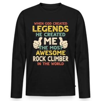 Climber - Men's Premium Organic Long Sleeve Shirt - black - Front - Nico (187cm)