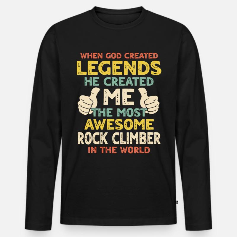 Kletterer - Männer Premium Bio Langarmshirt - Schwarz