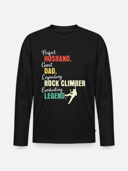 Climber Dad - Men's Premium Organic Long Sleeve Shirt - black