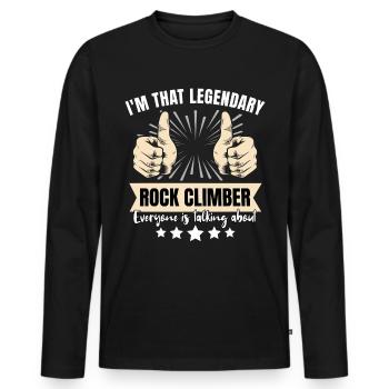 Legendary Climber - Men's Premium Organic Long Sleeve Shirt - black - Front - Nico (187cm)