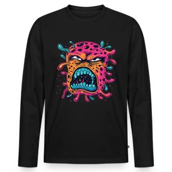 Hand sanitizer Hand washing - Men's Premium Organic Long Sleeve Shirt - black - Front - Nico (187cm)