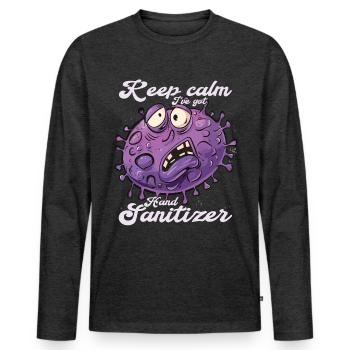 Hand sanitizer Hand washing - Men's Premium Organic Long Sleeve Shirt - heather anthracite - Front - Nico (187cm)