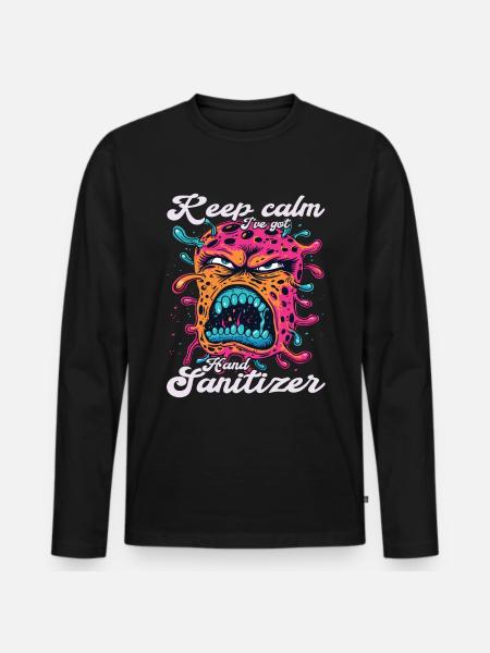 Hand sanitizer Hand washing - Men's Premium Organic Long Sleeve Shirt - black