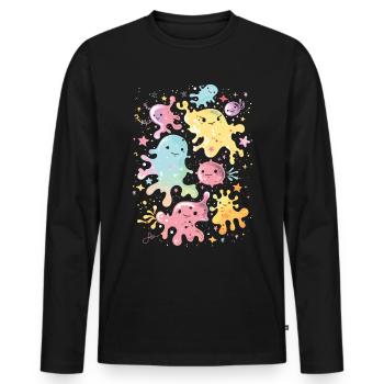 Hand sanitizer Hand washing - Men's Premium Organic Long Sleeve Shirt - black - Front - Nico (187cm)