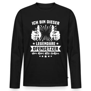 Ofensetzer Legende - Männer Premium Bio Langarmshirt - Schwarz - Vorne - Nico (187cm)