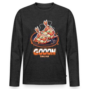 Chinese Food Crab Rangoon Meme Funny - Men's Premium Organic Long Sleeve Shirt - heather anthracite - Front - Nico (187cm)