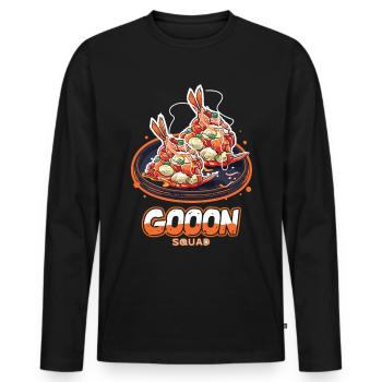 Chinese Food Crab Rangoon Meme Lustig - Männer Premium Bio Langarmshirt - Schwarz - Vorne - Nico (187cm)