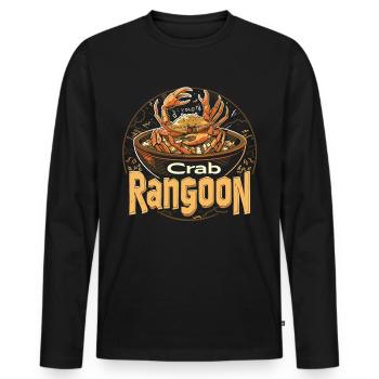 Chinese Food Crab Rangoon Meme Lustig - Männer Premium Bio Langarmshirt - Schwarz - Vorne - Nico (187cm)