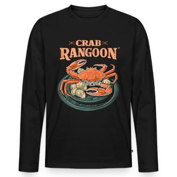 Chinese Food Crab Rangoon Meme Lustig - Männer Premium Bio Langarmshirt - Schwarz - Vorne - Nico (187cm)